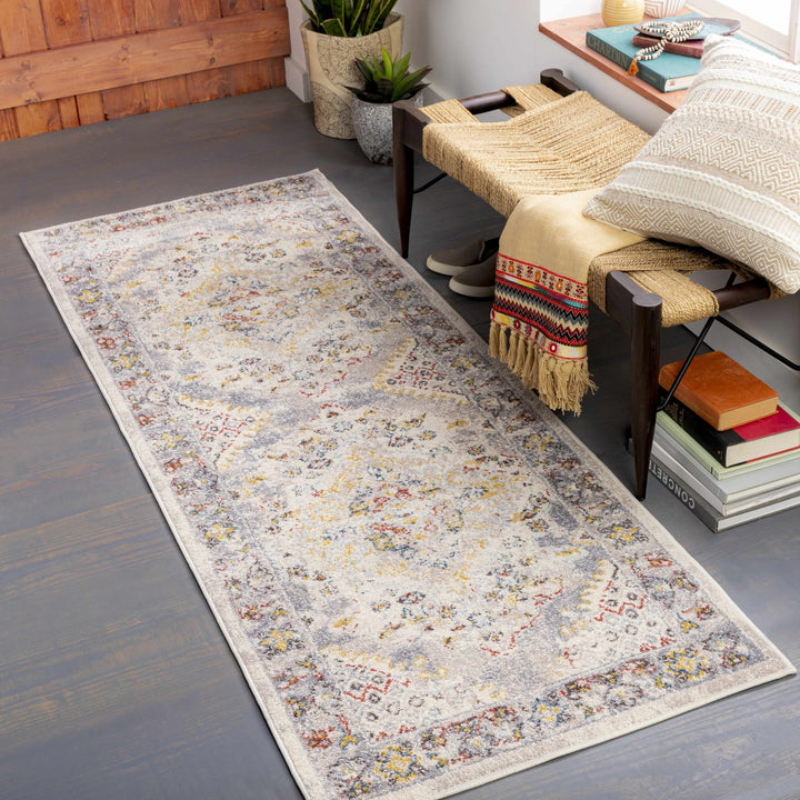 Beige, Gray and Ivory Traditional Heriz Medallion Multi size area rug - The Rug Decor