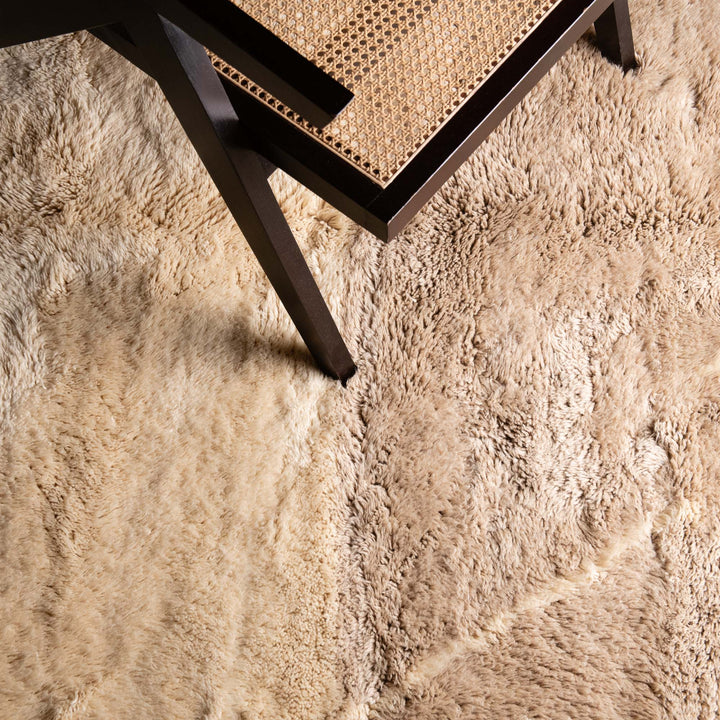 Beige Hand Knotted 8x10 Contemporary Moroccan Wool Rug - The Rug Decor