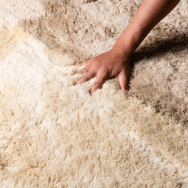 Beige Hand Knotted 8x10 Contemporary Moroccan Wool Rug - The Rug Decor