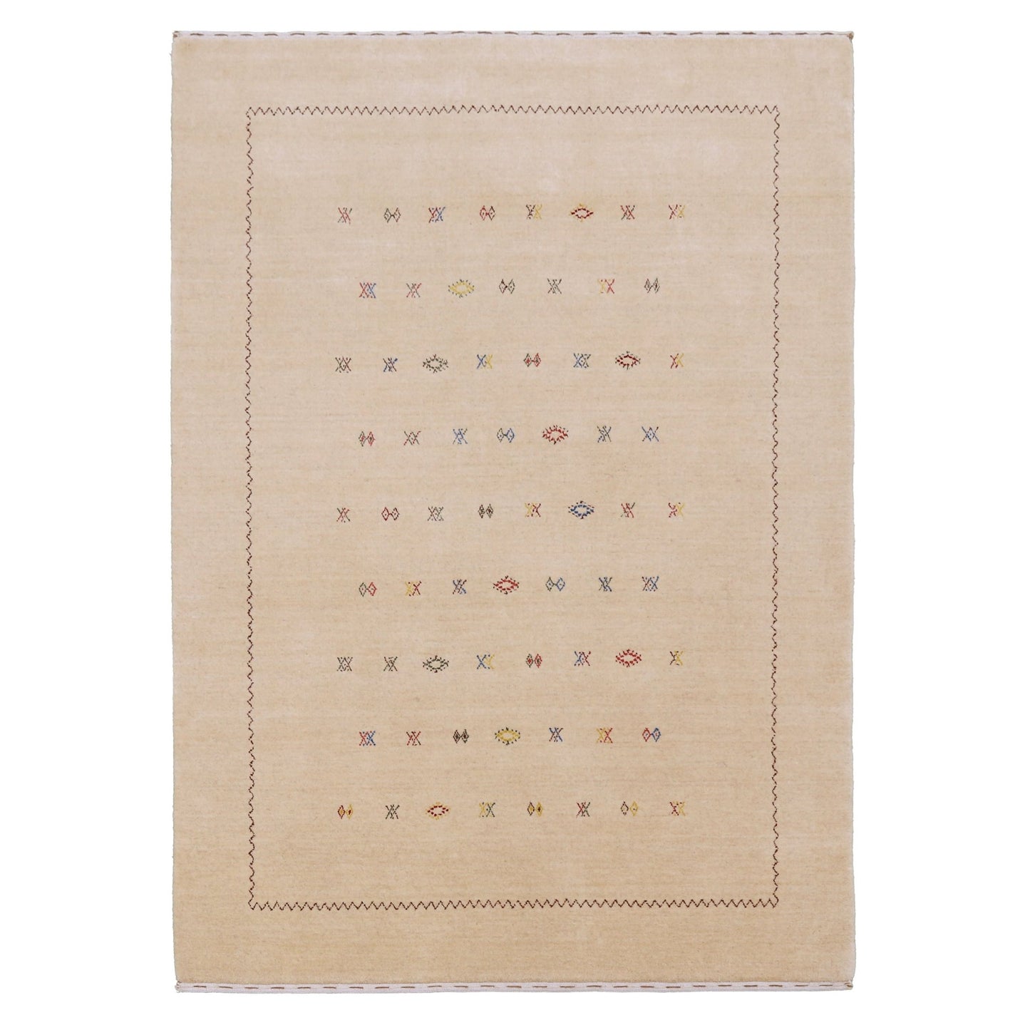 Beige Modern Design Hand Loomed Wool Area Rug - The Rug Decor