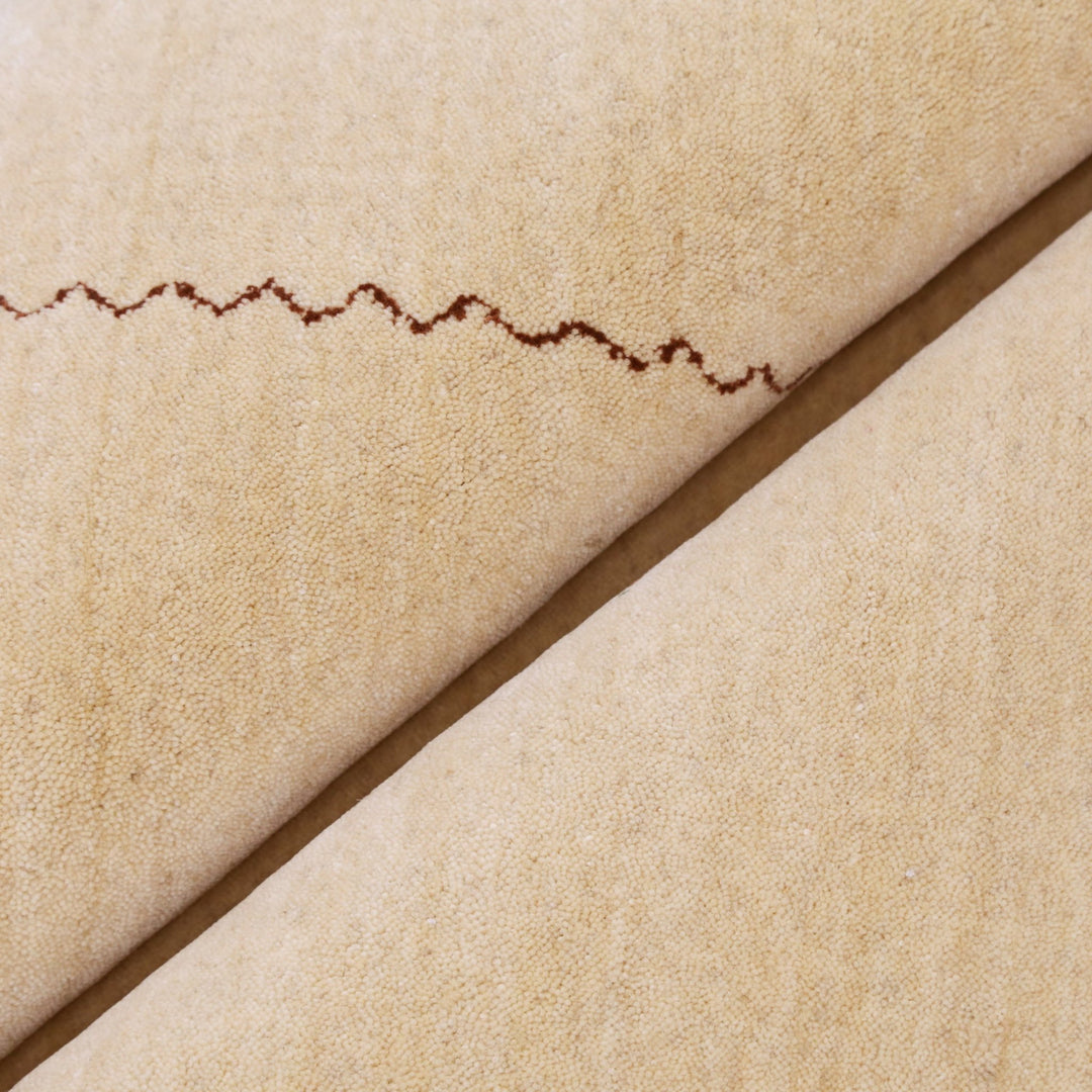 Beige Modern Design Hand Loomed Wool Area Rug - The Rug Decor