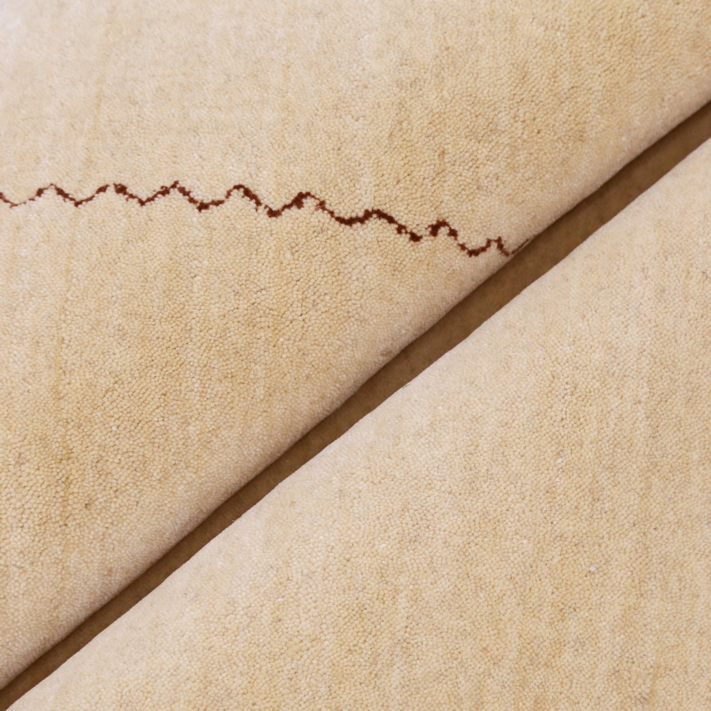 Beige Modern Design Hand Loomed Wool Area Rug - The Rug Decor