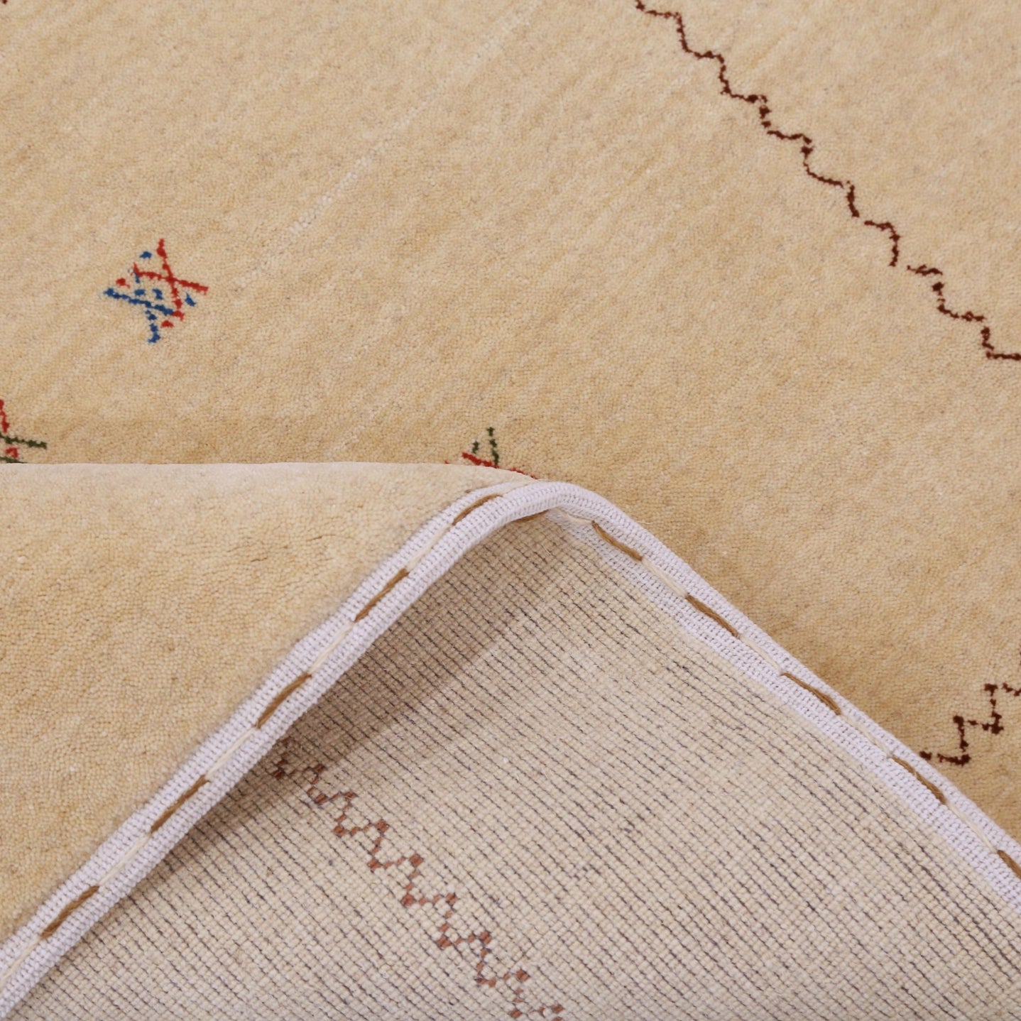 Beige Modern Design Hand Loomed Wool Area Rug - The Rug Decor