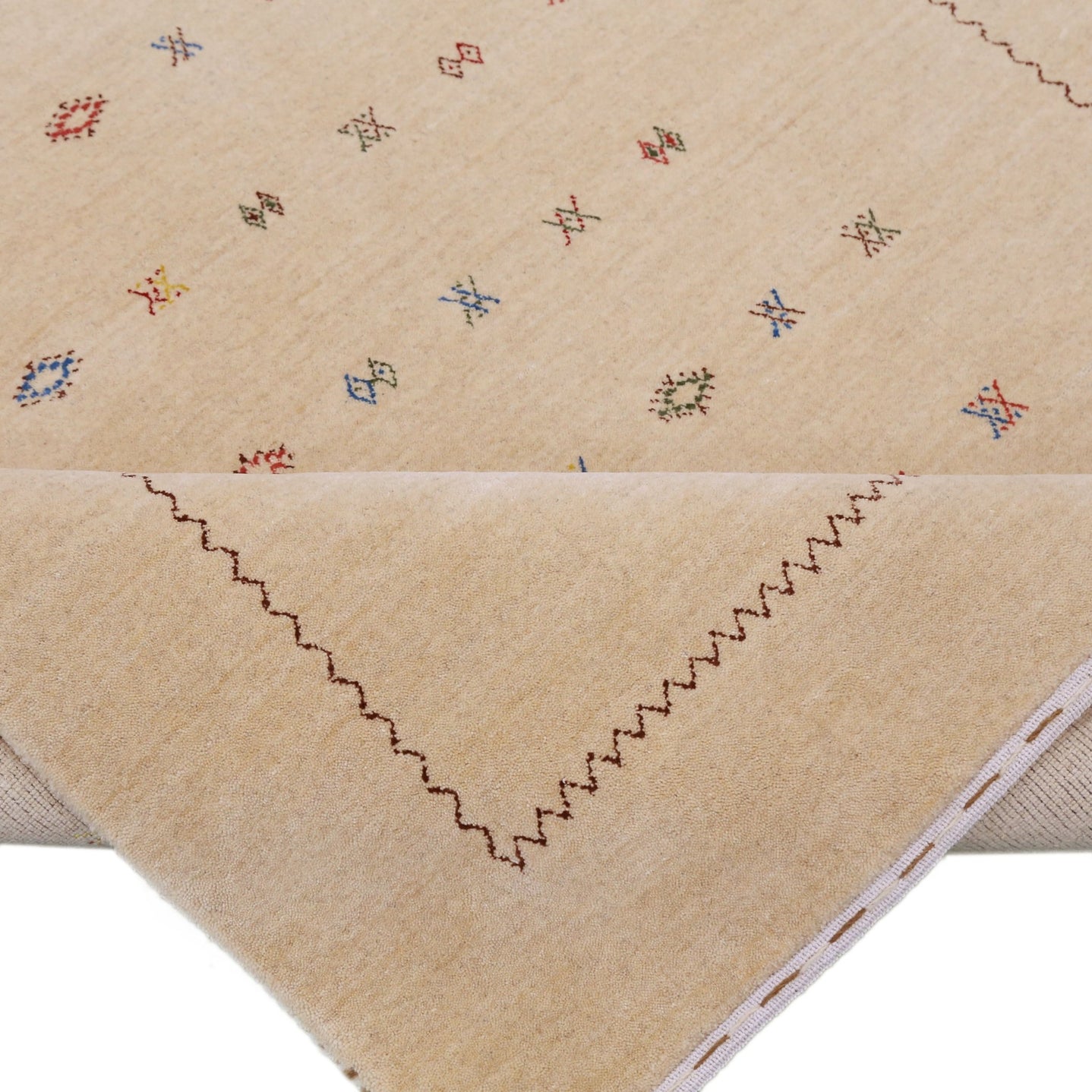 Beige Modern Design Hand Loomed Wool Area Rug - The Rug Decor