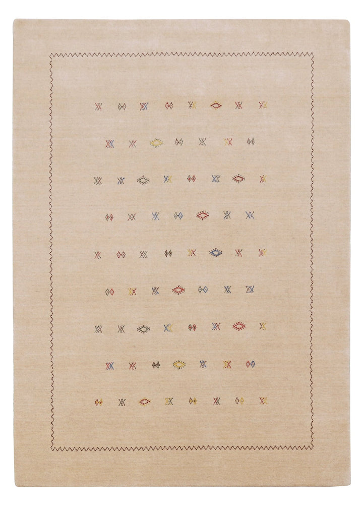 Beige Modern Design Hand Loomed Wool Area Rug - The Rug Decor