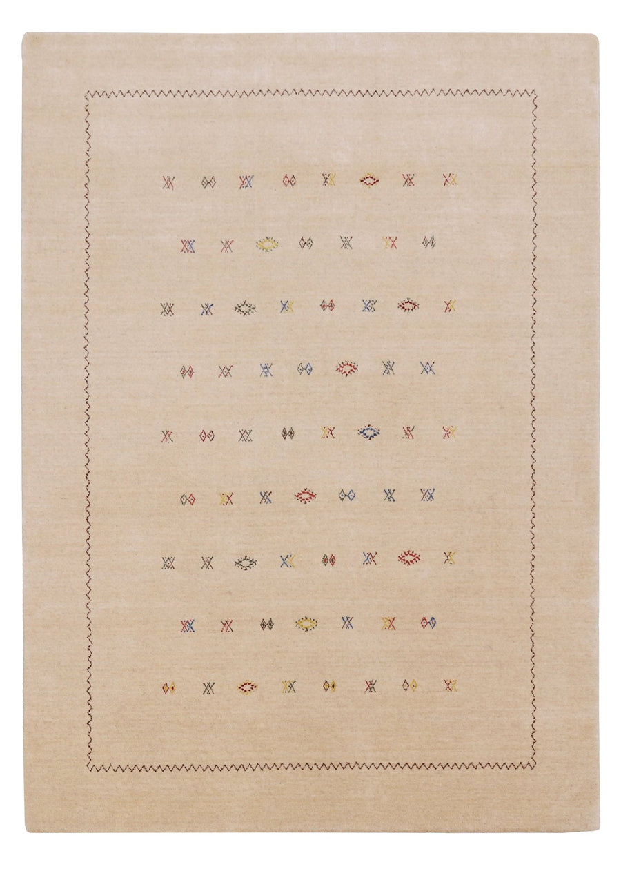 Beige Modern Design Hand Loomed Wool Area Rug - The Rug Decor
