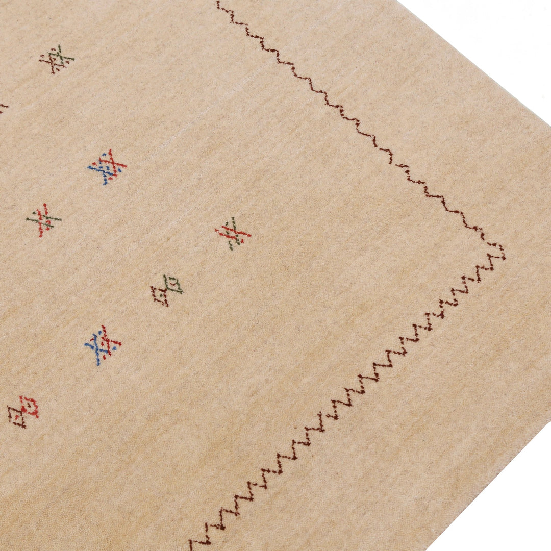 Beige Modern Design Hand Loomed Wool Area Rug - The Rug Decor