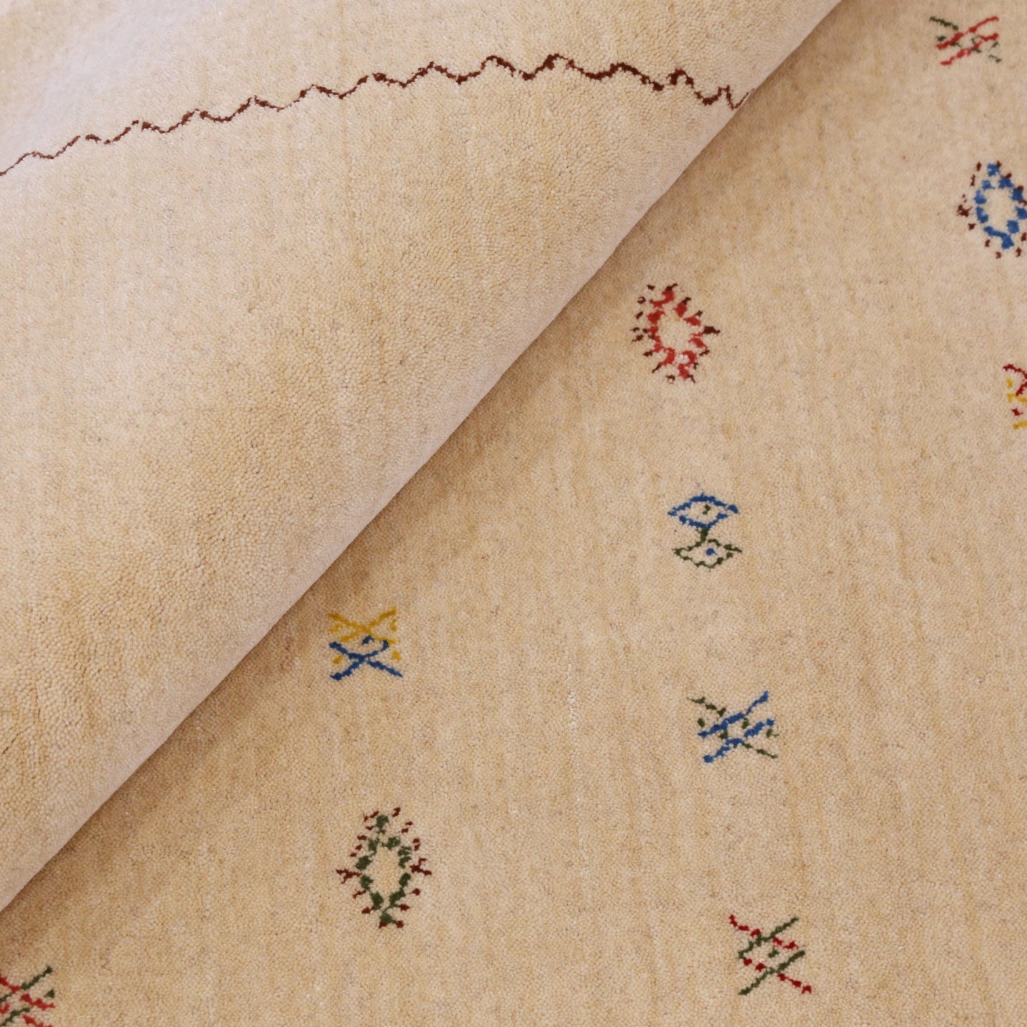 Beige Modern Design Hand Loomed Wool Area Rug - The Rug Decor