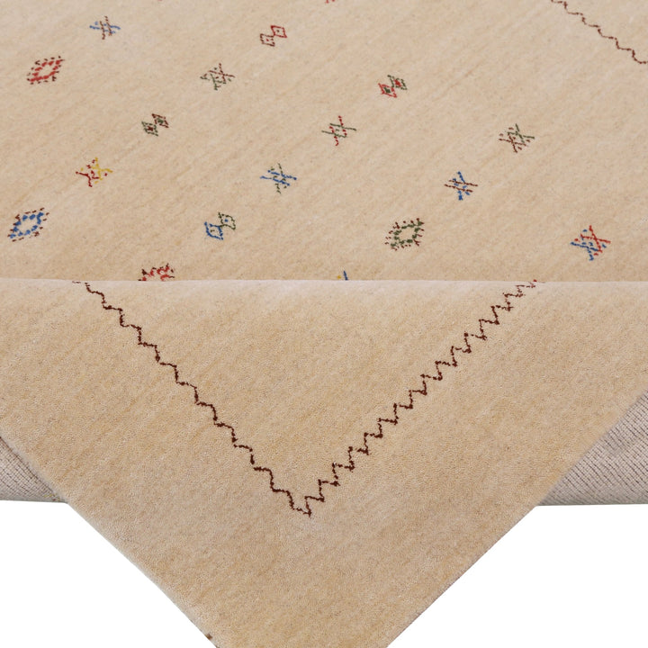 Beige Modern Design Hand Loomed Wool Area Rug - The Rug Decor