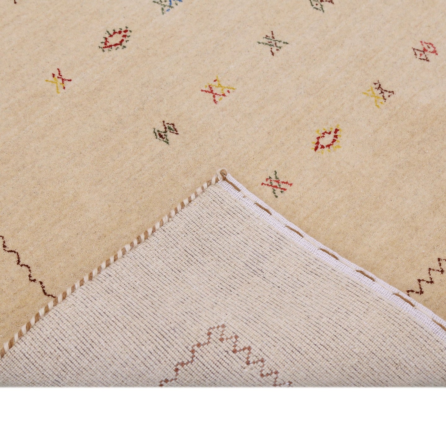 Beige Modern Design Hand Loomed Wool Area Rug - The Rug Decor