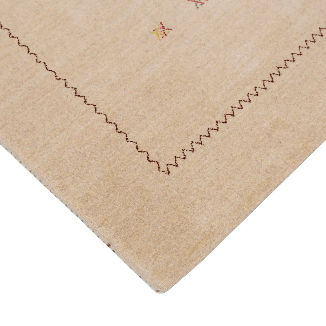 Beige Modern Design Hand Loomed Wool Area Rug - The Rug Decor