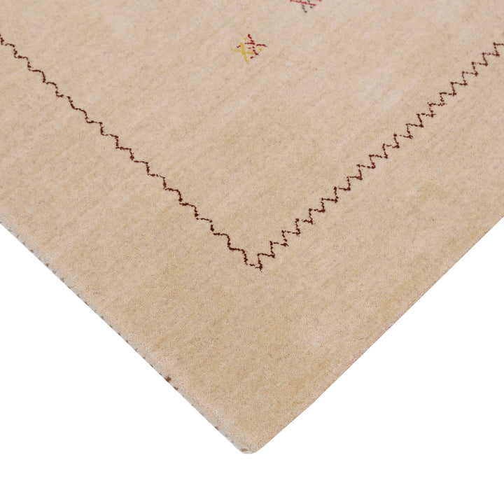 Beige Modern Design Hand Loomed Wool Area Rug - The Rug Decor