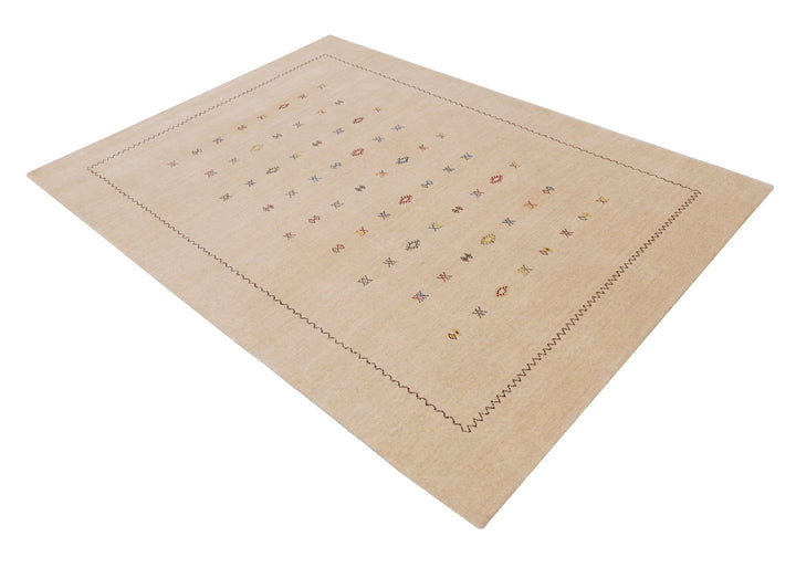 Beige Modern Design Hand Loomed Wool Area Rug - The Rug Decor