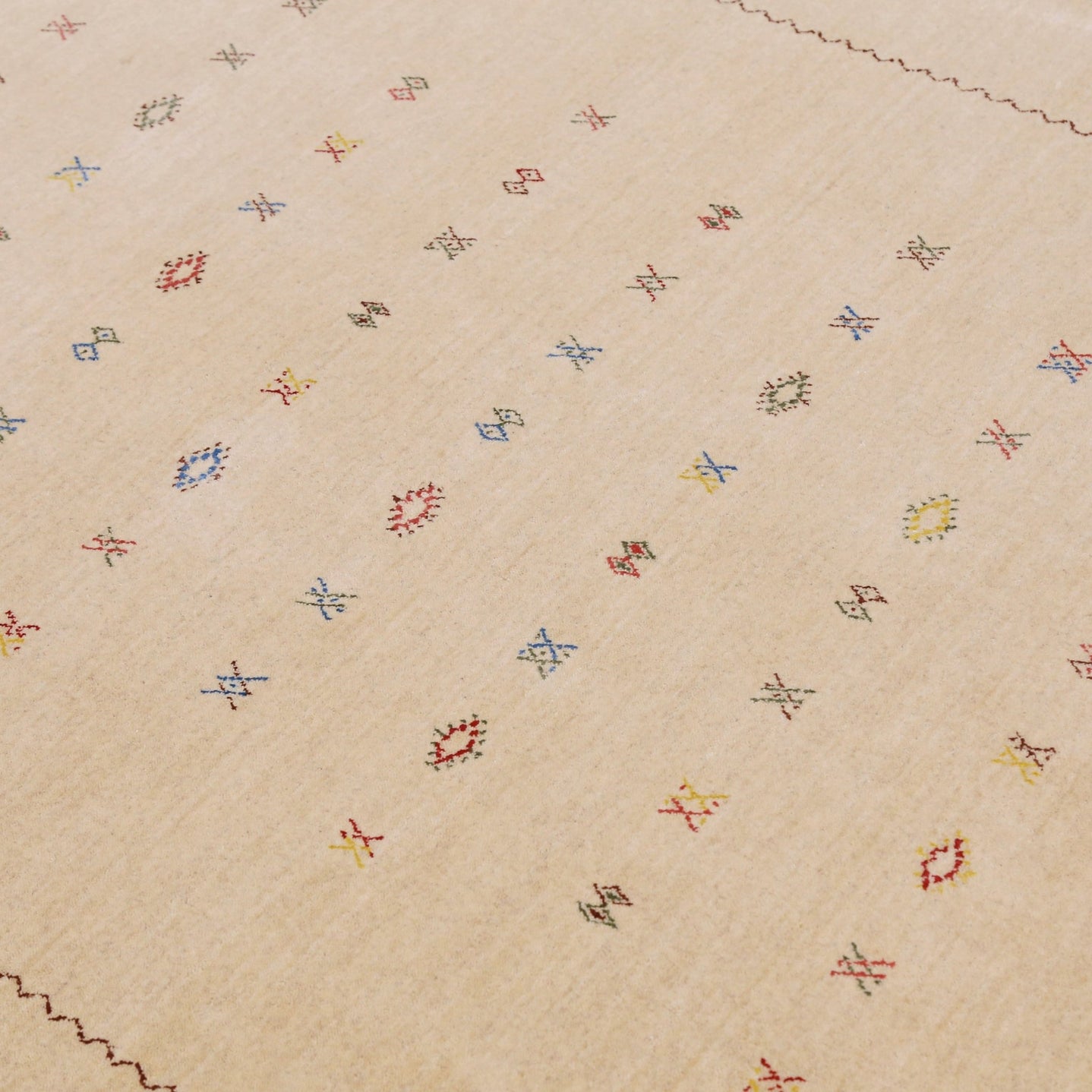 Beige Modern Design Hand Loomed Wool Area Rug - The Rug Decor