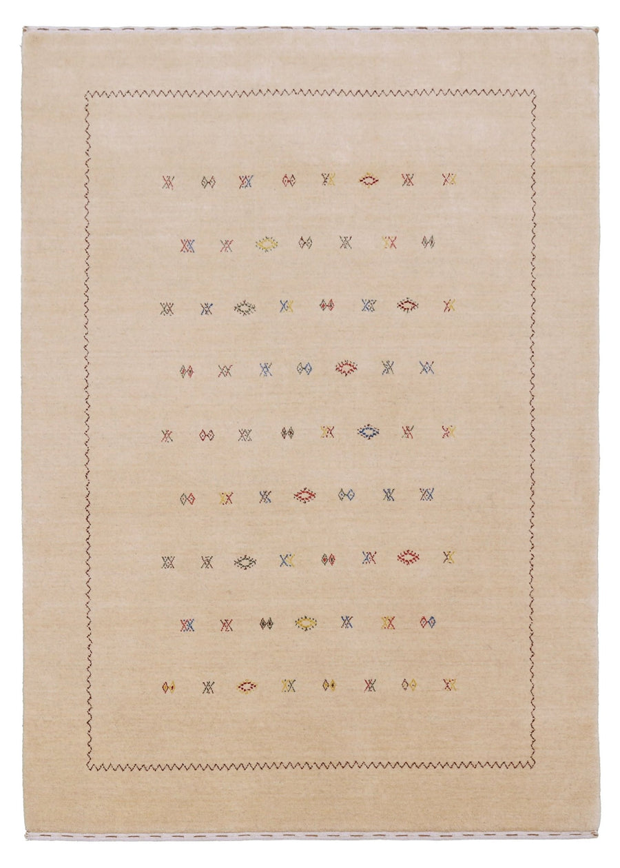 Beige Modern Design Hand Loomed Wool Area Rug - The Rug Decor
