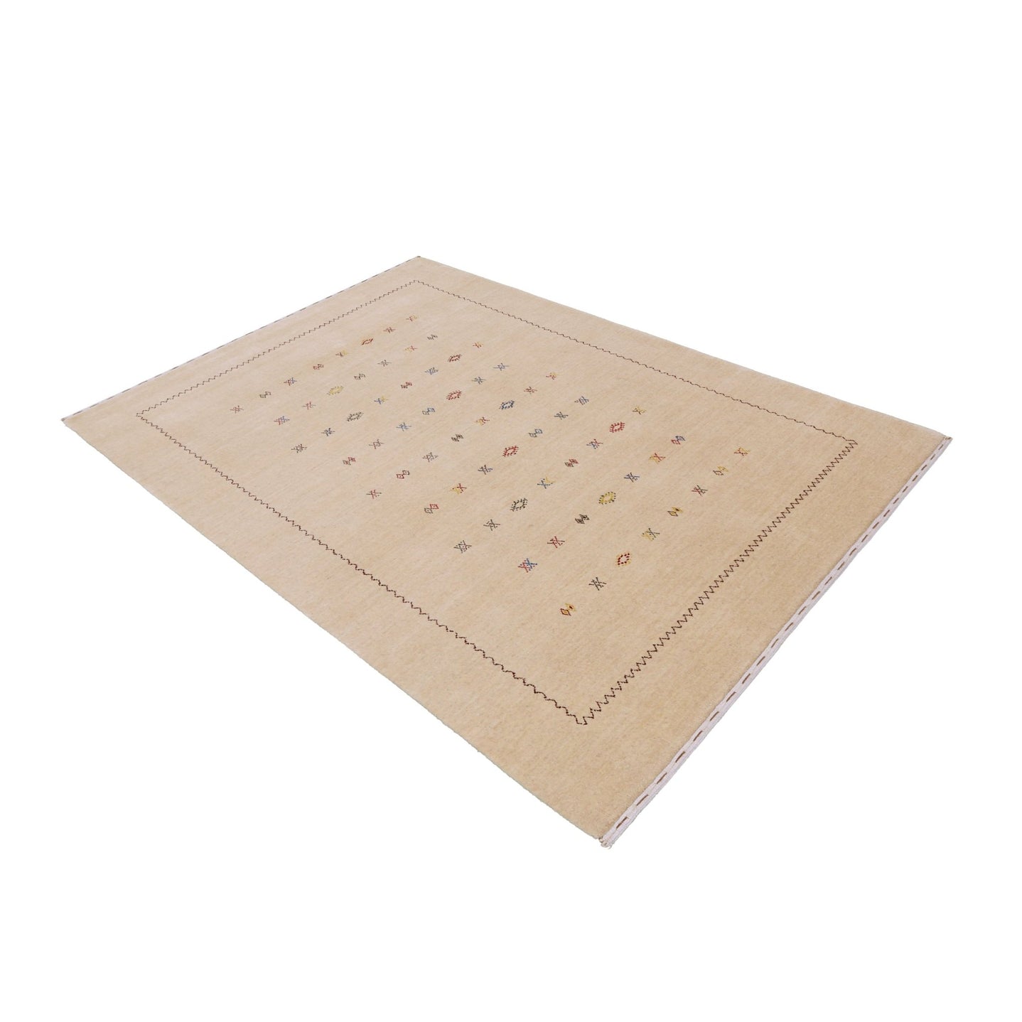 Beige Modern Design Hand Loomed Wool Area Rug - The Rug Decor