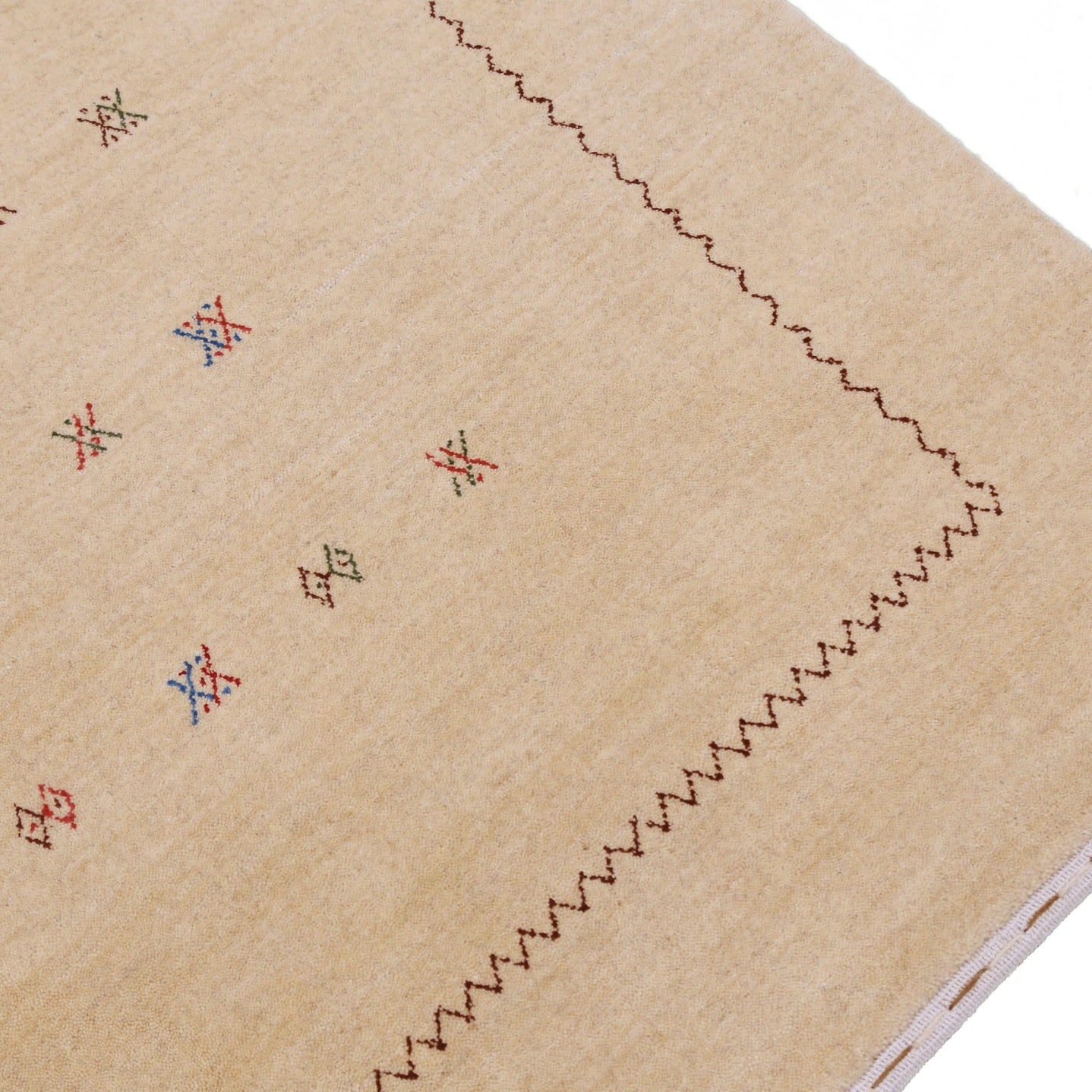 Beige Modern Design Hand Loomed Wool Area Rug - The Rug Decor