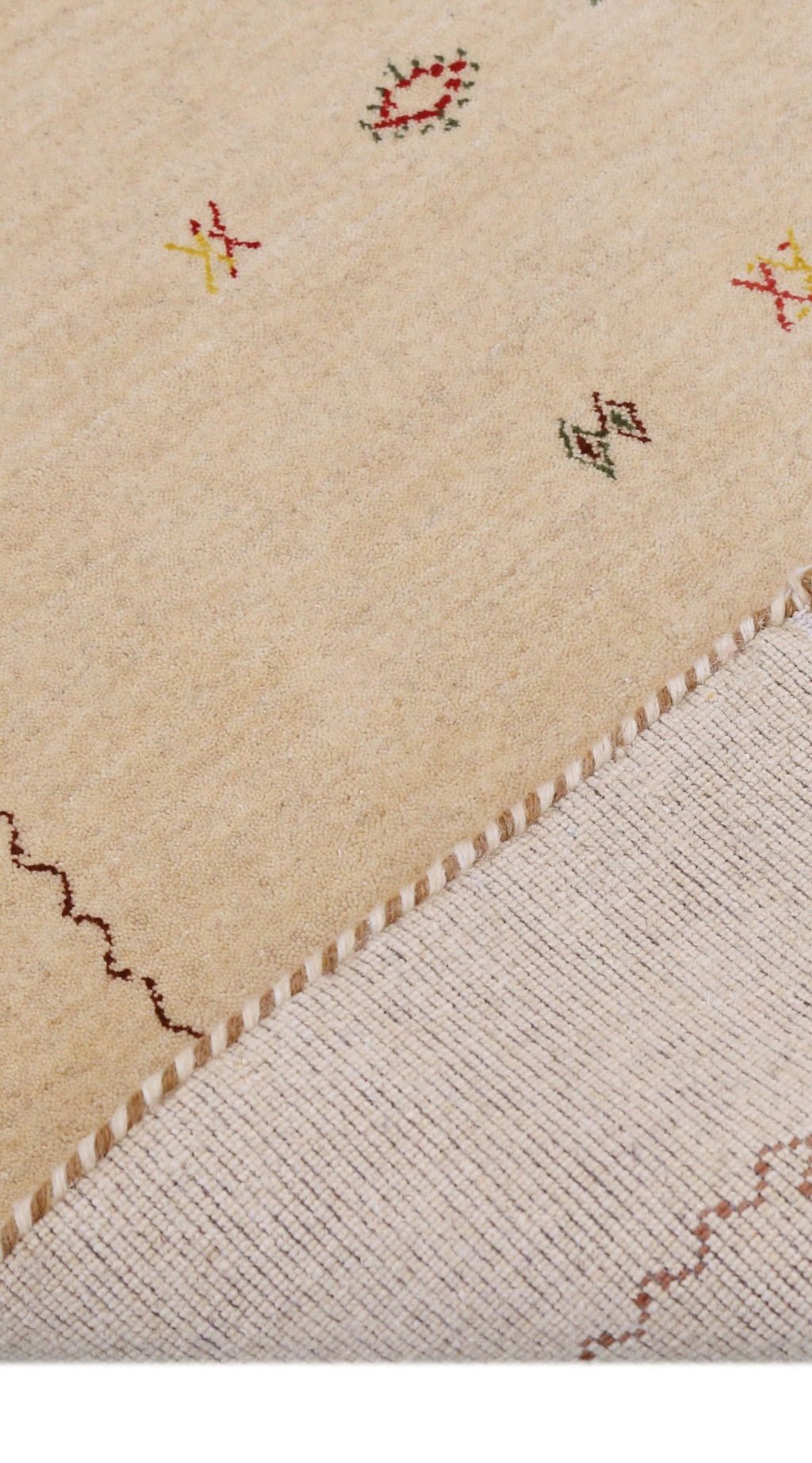 Beige Modern Design Hand Loomed Wool Area Rug - The Rug Decor