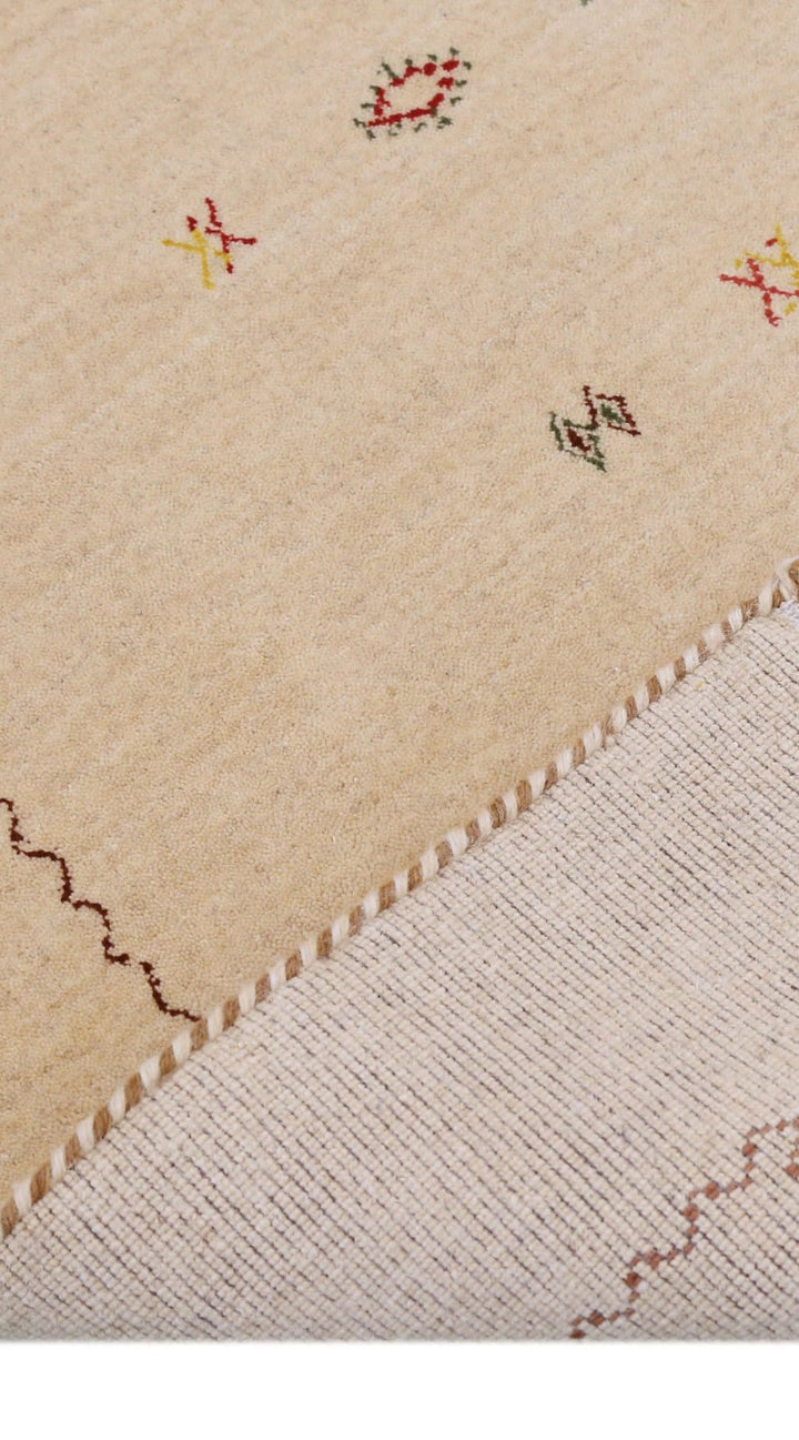 Beige Modern Design Hand Loomed Wool Area Rug - The Rug Decor