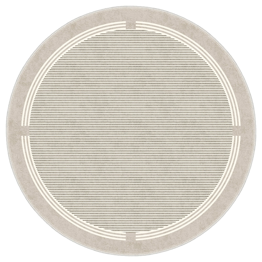 Beige Modern Pattern Machine Washable Cotton Area Rug - The Rug Decor