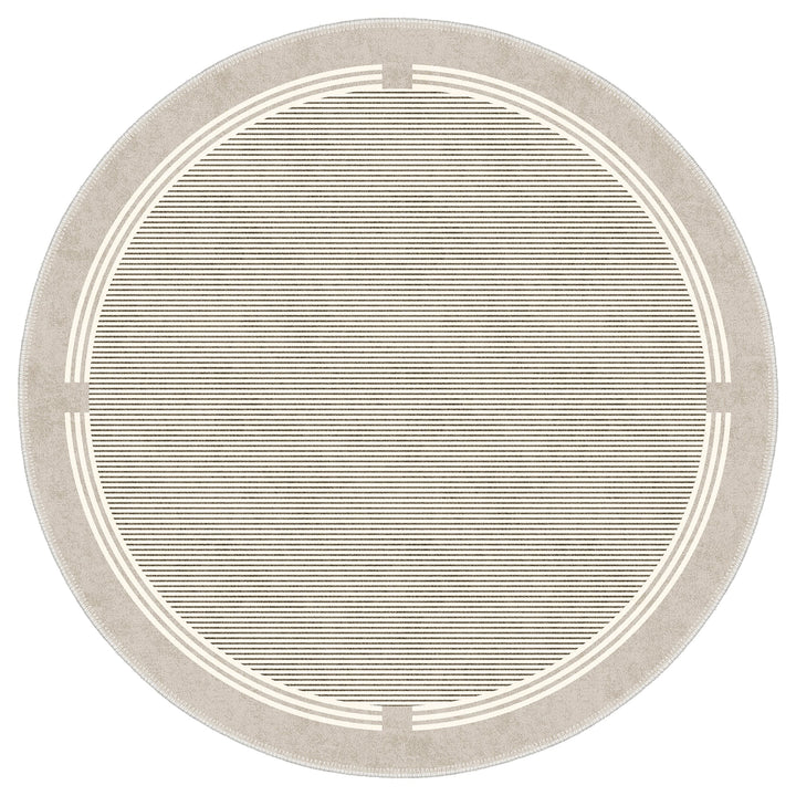 Beige Modern Pattern Machine Washable Cotton Area Rug - The Rug Decor
