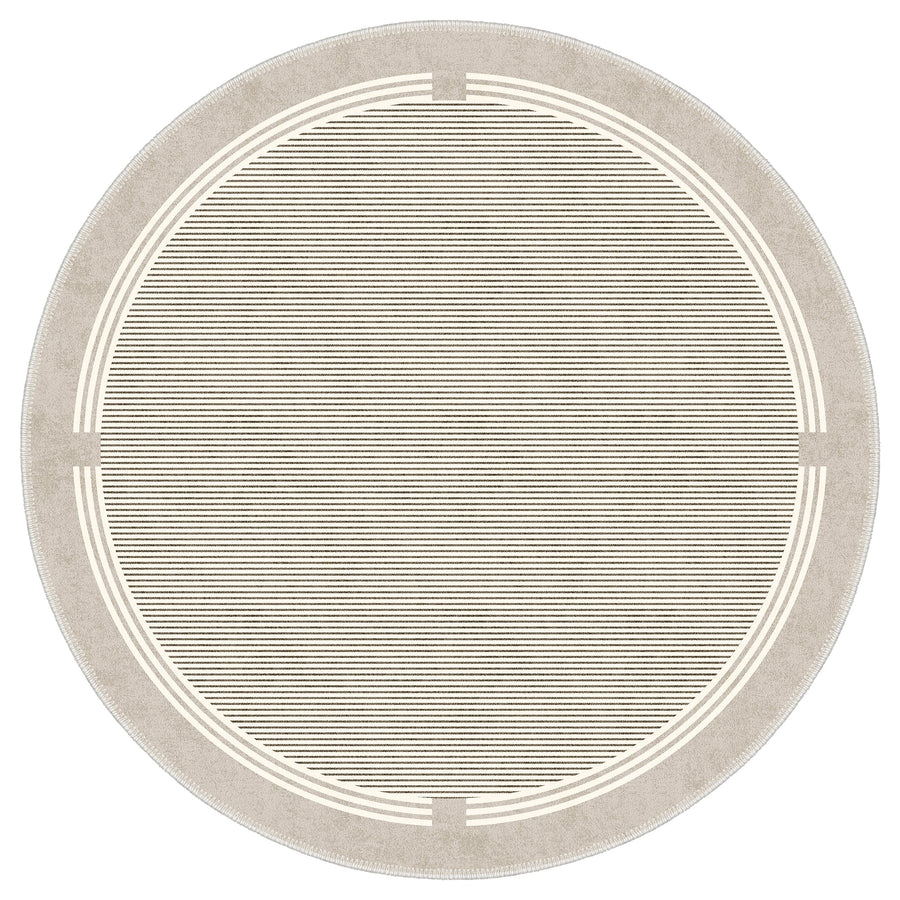 Beige Modern Pattern Machine Washable Cotton Area Rug - The Rug Decor