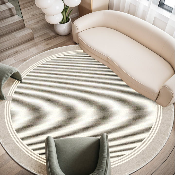 Beige Modern Pattern Machine Washable Cotton Area Rug - The Rug Decor