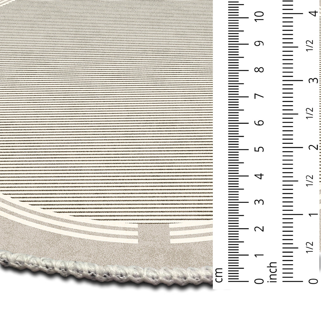Beige Modern Pattern Machine Washable Cotton Area Rug - The Rug Decor