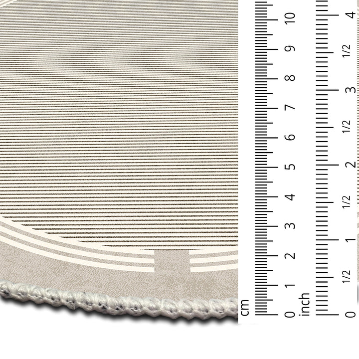 Beige Modern Pattern Machine Washable Cotton Area Rug - The Rug Decor