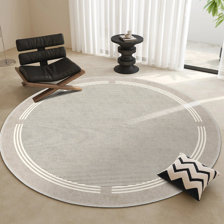Beige Modern Pattern Machine Washable Cotton Area Rug - The Rug Decor