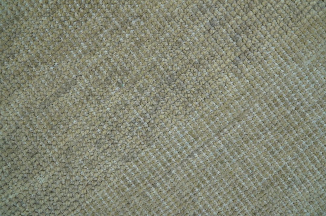 Beige Modern Solid Design Hand Knotted Wool Area Rug - The Rug Decor