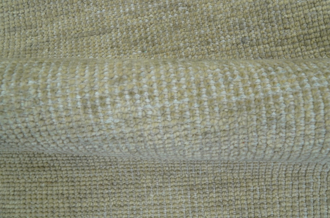 Beige Modern Solid Design Hand Knotted Wool Area Rug - The Rug Decor