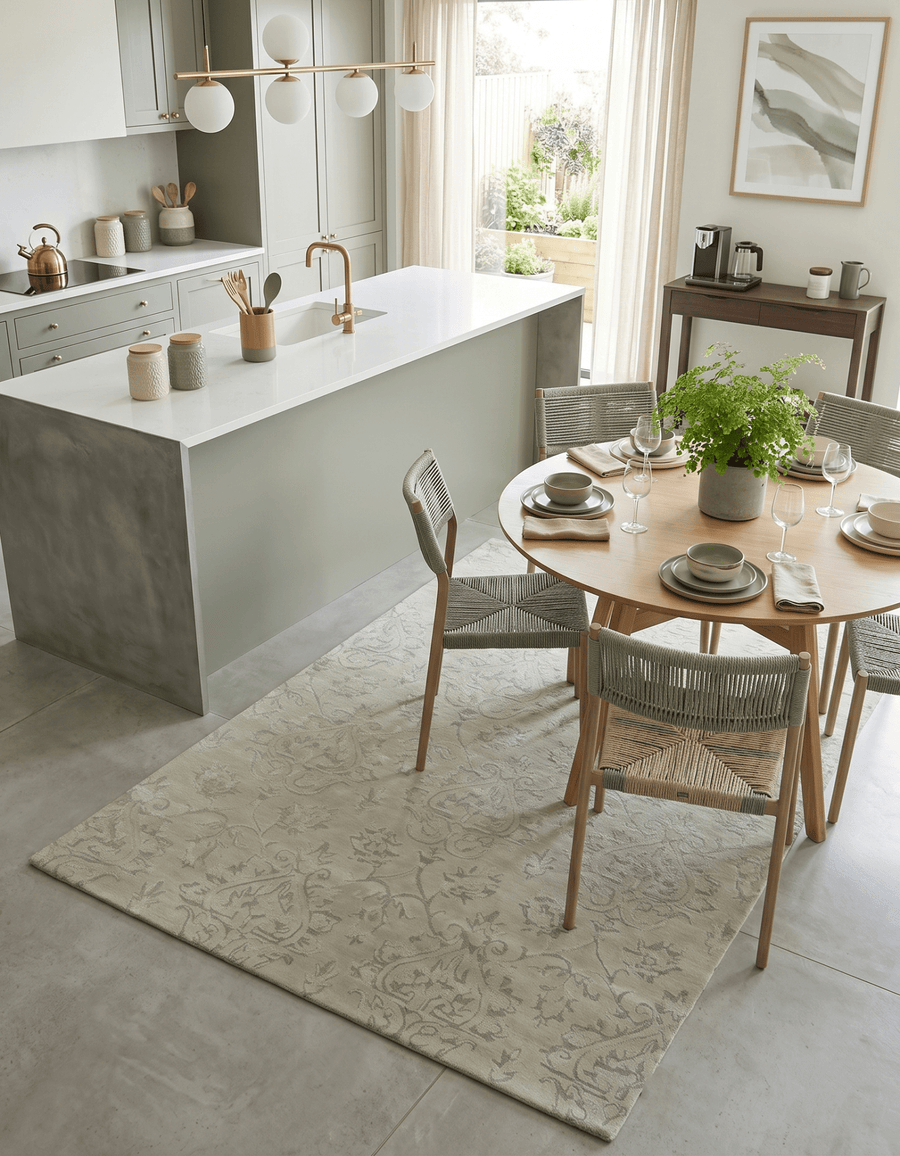 Beige Modern Style Hand Tufted 5x8 Wool Area Rug - The Rug Decor