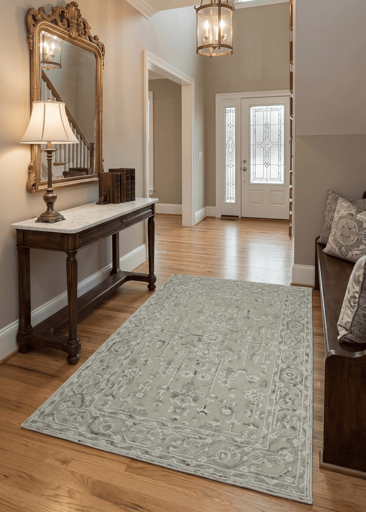 Beige Modern Style Hand Tufted Wool Textured Loop 5x8 Area Rug - The Rug Decor