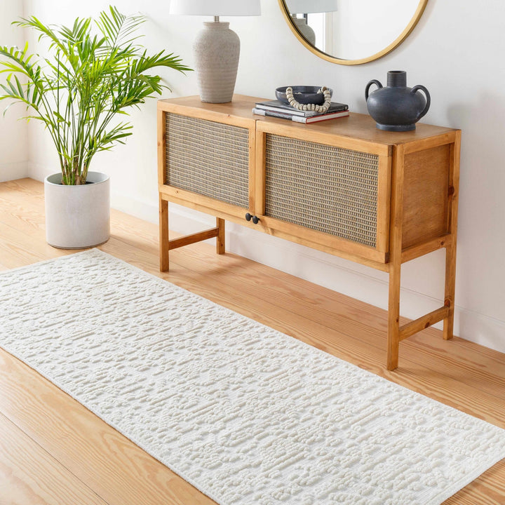 Beige Texture Traditional Medallion washable area Rug - The Rug Decor