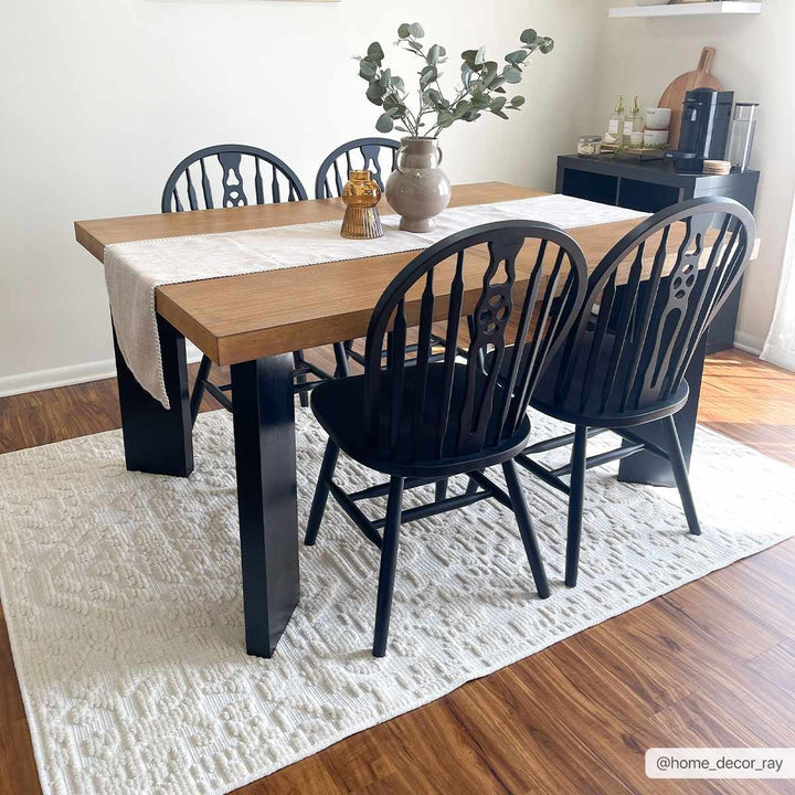 Beige Texture Traditional Medallion washable area Rug - The Rug Decor