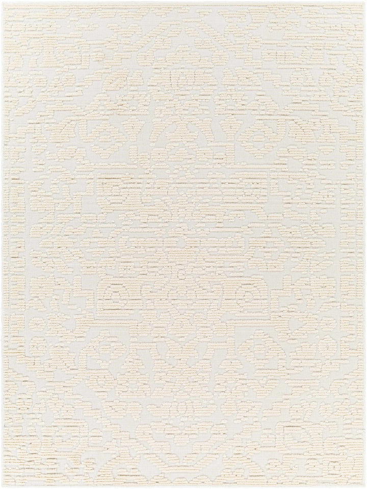 Beige Texture Traditional Medallion washable area Rug - The Rug Decor