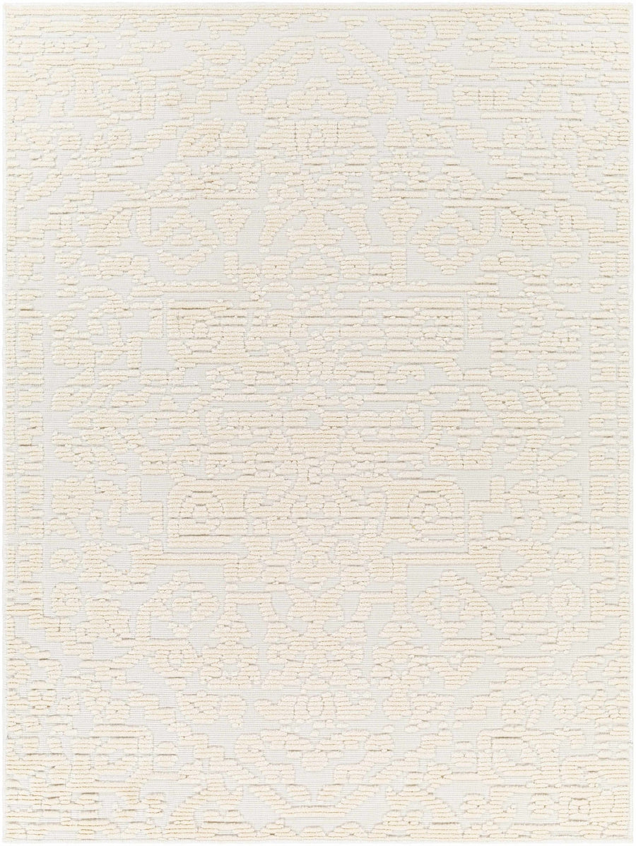 Beige Texture Traditional Medallion washable area Rug - The Rug Decor