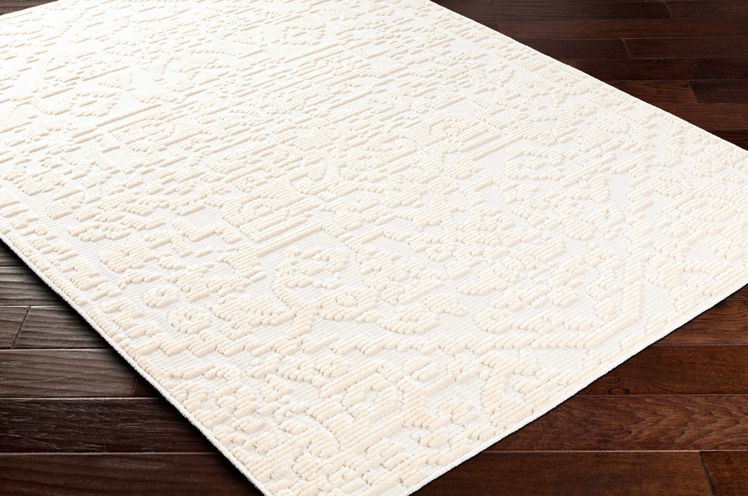 Beige Texture Traditional Medallion washable area Rug - The Rug Decor
