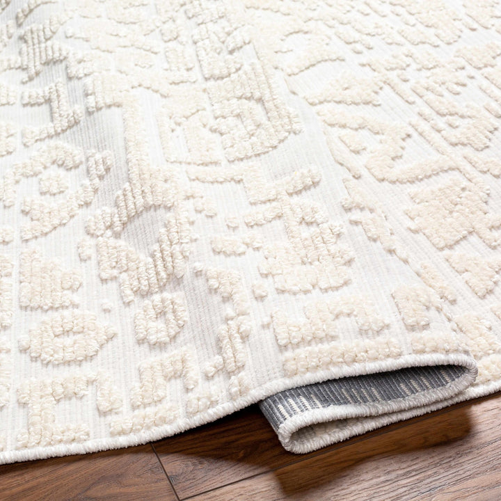 Beige Texture Traditional Medallion washable area Rug - The Rug Decor