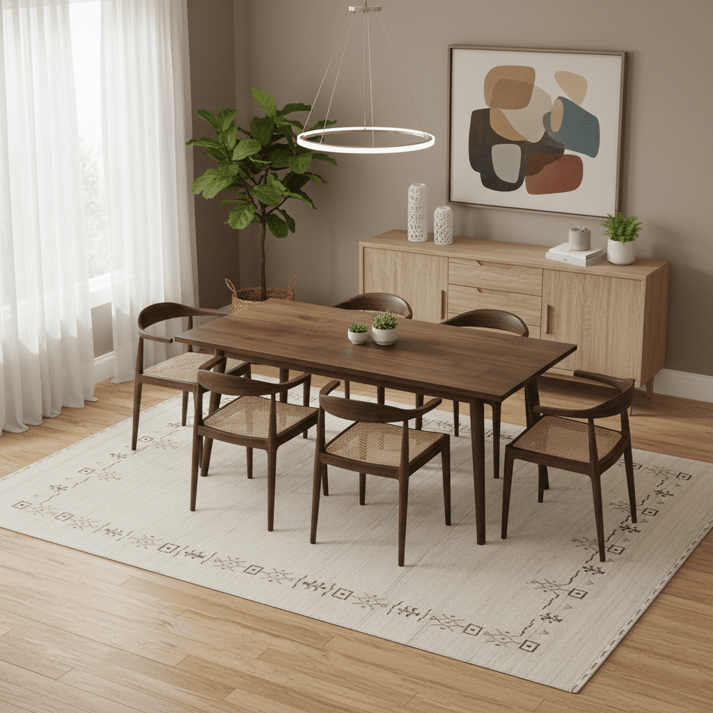 Beige Tribal Border Hand Loomed Wool Area Rug - The Rug Decor