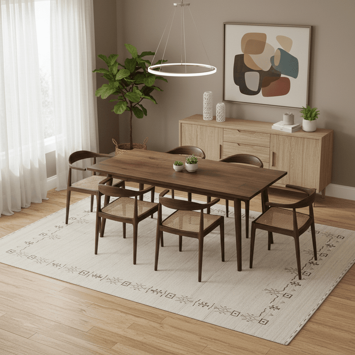 Beige Tribal Border Hand Loomed Wool Area Rug - The Rug Decor