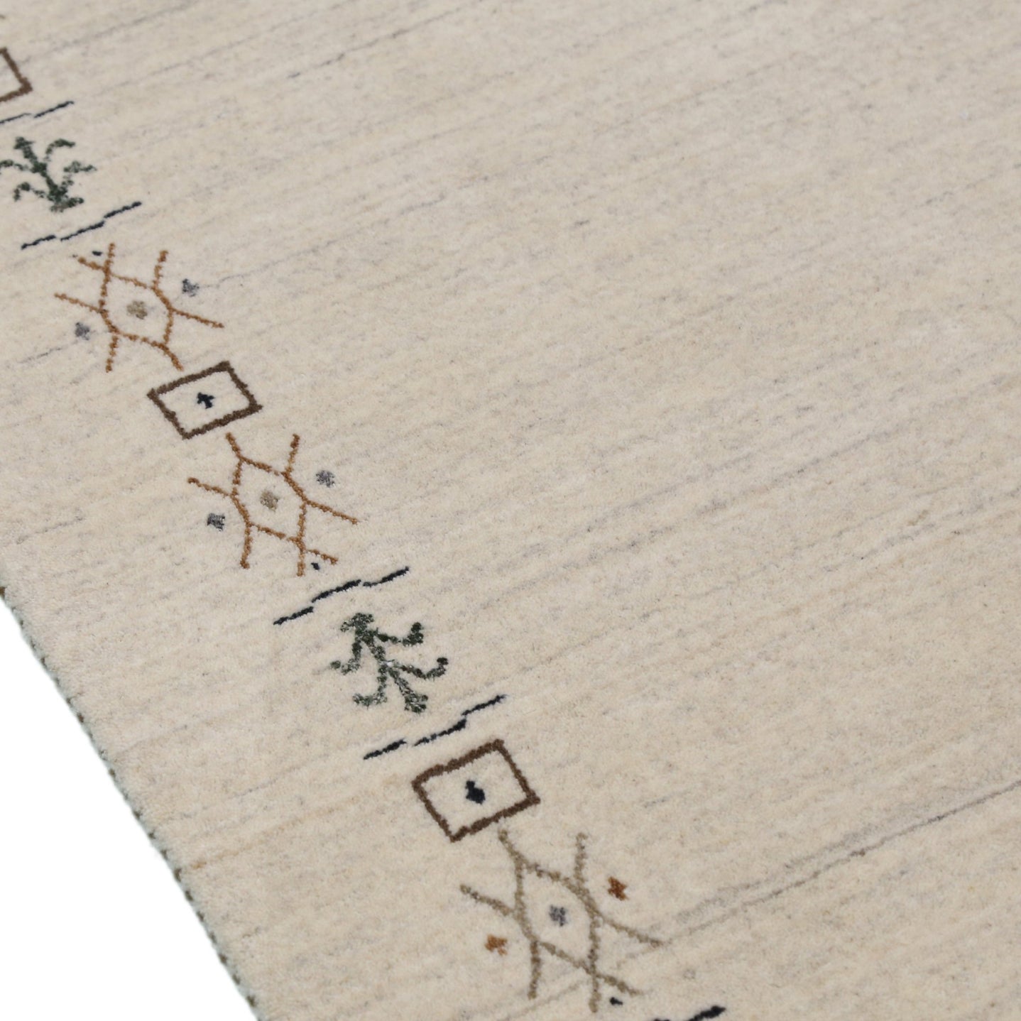 Beige Tribal Border Hand Loomed Wool Area Rug - The Rug Decor