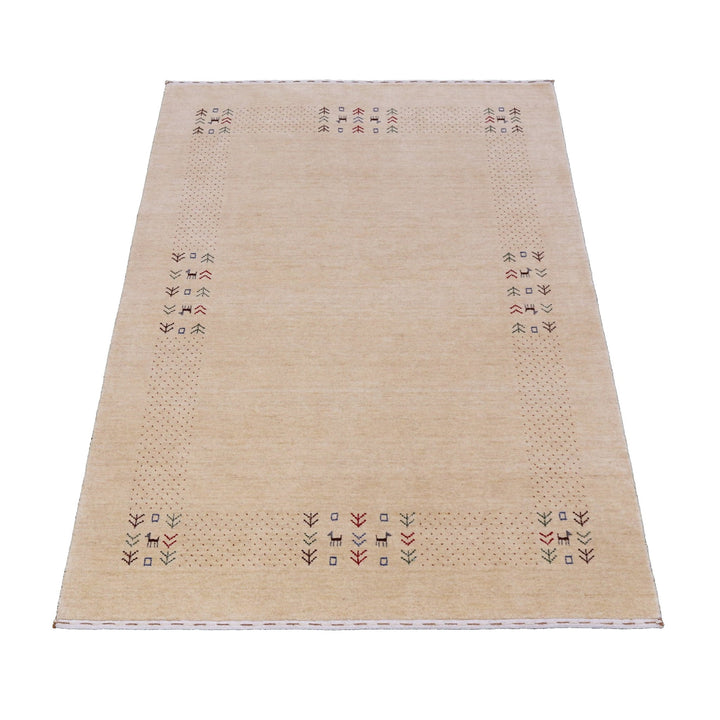 Beige Tribal Center Medallion Hand Loomed Wool Area Rug - The Rug Decor