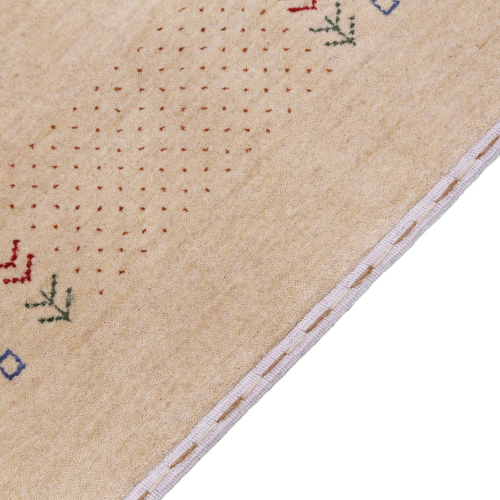 Beige Tribal Center Medallion Hand Loomed Wool Area Rug - The Rug Decor
