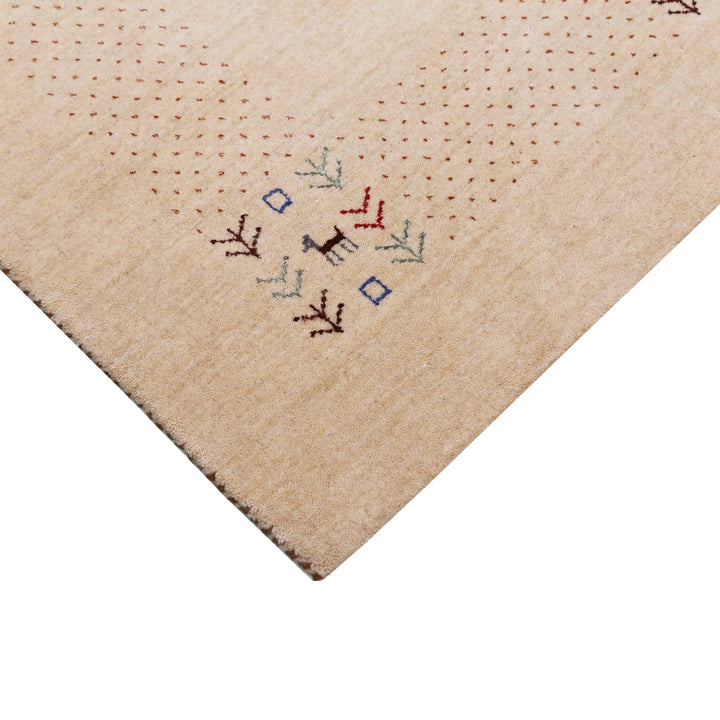 Beige Tribal Center Medallion Hand Loomed Wool Area Rug - The Rug Decor