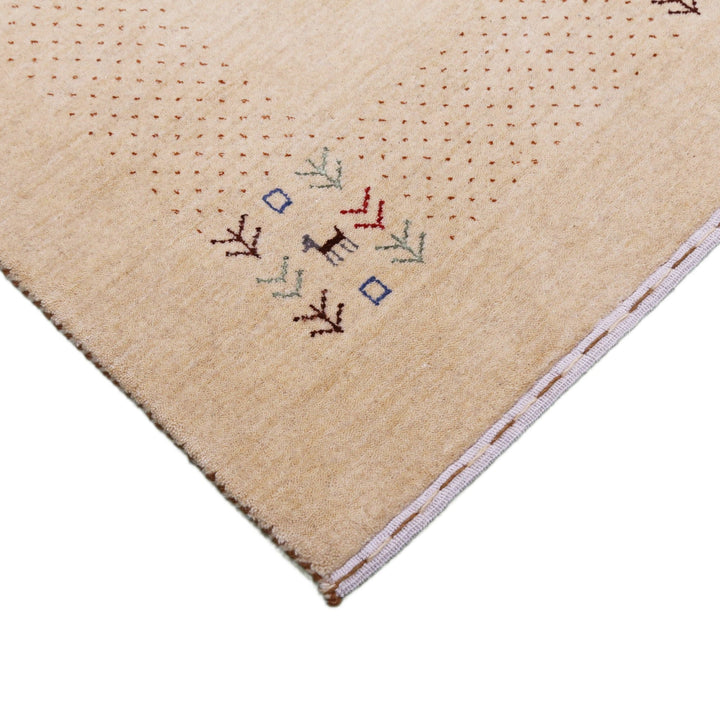 Beige Tribal Center Medallion Hand Loomed Wool Area Rug - The Rug Decor
