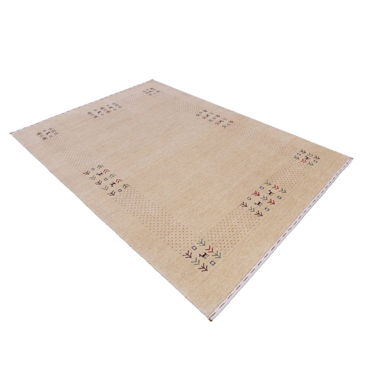 Beige Tribal Center Medallion Hand Loomed Wool Area Rug - The Rug Decor
