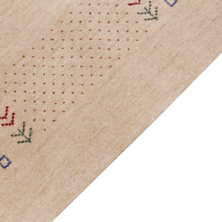 Beige Tribal Center Medallion Hand Loomed Wool Area Rug - The Rug Decor