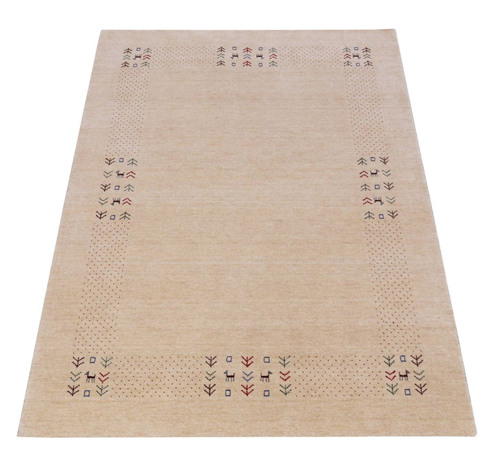 Beige Tribal Center Medallion Hand Loomed Wool Area Rug - The Rug Decor